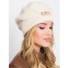 (Vel. ONE SIZE) Zdobený dámský světle-béžový baret