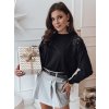 Černý svetr se zdobením na rameni ORELIS (Velikost ONE SIZE)