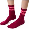 Vínové dámské ponožky se vzorovanými proužky Art.136