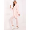 Světle růžová dámská souprava s žebrovanými legínami
