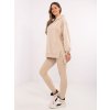 Béžová dámská souprava s žebrovanými legínami