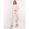 Béžová melanž dámská třídílná souprava s mikinou na zip
