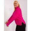 (Vel. XL/2XL) Tmavě růžový svetr s rolákem