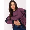 Fialová dámská zateplená mikina s kulatým výstřihem
