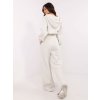 Světle šedá dámská tepláková souprava s crop mikinou