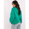 Tyrkysová dámská zateplená mikina bez kapuce