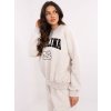 Béžová melanž dámská oversize mikina bez kapuce