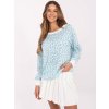 Bílo-modrá dámská oversize halenka s leopardím vzorem (Velikost ONE SIZE)