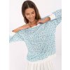 Bílo-modrá dámská oversize halenka s leopardím vzorem (Velikost ONE SIZE)