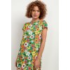 Vzorované zelené dámské viskózové šaty s potiskem květů (Rozmiar 3XL)