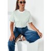 Dámské zeleno-bílé pruhované tričko RILANT