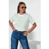 Dámské zeleno-bílé pruhované tričko RILANT