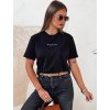 Dámské černé basic tričko s nápisem WOMAN
