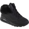 Černé dívčí kotníkové tenisky s kožíškem Skechers Uno - Fall Air