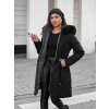 Černo-šedá dámská oboustranná zimní bunda s kapucí TRENDNEL