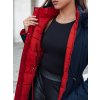Modro-červená dámská oboustranná zimní bunda s kapucí TRENDNEL