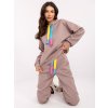 Tmavě béžová stylová teplákovka s barevnými detaily (Velikost ONE SIZE)