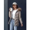 Dámská béžová zimní prošívaná bunda s kapucí WINTERCHIC