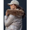 Dámská béžová zimní prošívaná bunda s kapucí WINTERCHIC