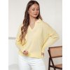 Světle žlutý dámský svetřík s límečkem VISTILLA