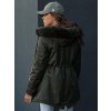 Tmavě zelená parka s kožešinovou kapucí ERISS