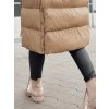 Dámská béžová zimní prošívaná bunda STYLEBELLA s kožíškem