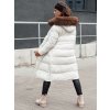 Dámská smetanová zimní prošívaná bunda STYLEBELLA s kožíškem
