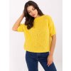 Žlutý dámský oversize svetr s krátkým rukávem