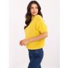 Žlutý dámský oversize svetr s krátkým rukávem