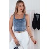 Dámský džínový crop top na ramínka VESTTOP