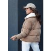 Světle hnědá dámská manšestrová bunda TRENDYGLAM