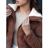 Hnědá dámská manšestrová bunda TRENDYGLAM