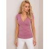 Dámské růžové tričko s výstřihem