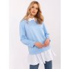 Světle modrá halenka s košilovými prvky