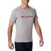 Světle šedé pánské tričko s krátkým rukávem Columbia CSC Basic Logo SS Tee (Velikost L)