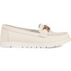 Kožené smetanové mokasíny s řetízkem