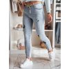 Světle modré dámské skinny džíny s originální výšivkou MOONAIR
