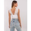 Bílý dámský krajkový crop top