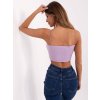 Světle fialový dámský crop top se špagetovými ramínky