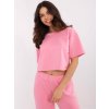 Růžová dámská souprava s krátkým tričkem