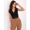 Černý dámský krajkový crop top (Velikost S)