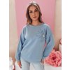 Světle modrá dámská mikina s květinovým akcentem FLORINE (Velikost ONE SIZE)