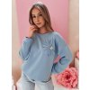 Světle modrá dámská mikina s květinovým akcentem FLORINE (Velikost ONE SIZE)