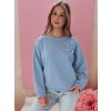 Světle modrá dámská mikina s květinovým akcentem FLORINE (Velikost ONE SIZE)