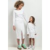 Dámská bílá sukně s rozparkem - máma a dcera (Rozmiar S)