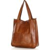 MARCO MAZZINI Camel dámská kožená shopper kabelka