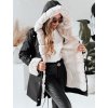 (Vel. L) Černá zimní parka s kožíškem ARCTIC (Velikost L)