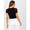Černé tričko s krajkovými rukávy