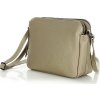 MARCO MAZZINI Cappuccino dvoukomorová kožená crossbody kabelka