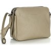 MARCO MAZZINI Cappuccino dvoukomorová kožená crossbody kabelka